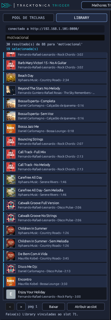 Busca por similaridade e mood no Tracktonica Library